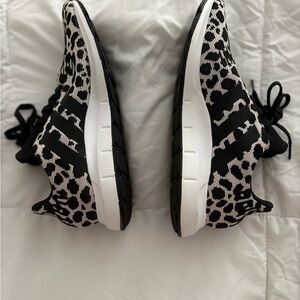 adidas Black and White Leopard Print Sneakers
